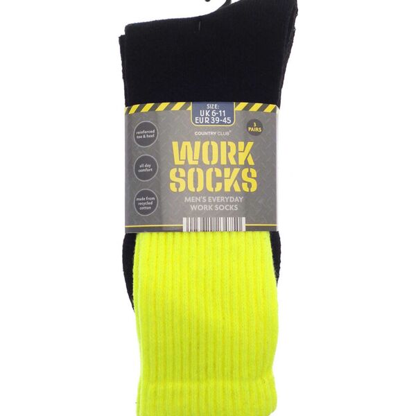 Men’s 3-pack work socks (recycled cotton) Thumbnail