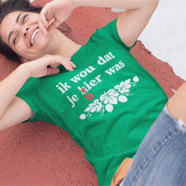 Ik wou dat je bier was t-shirt dames Thumbnail